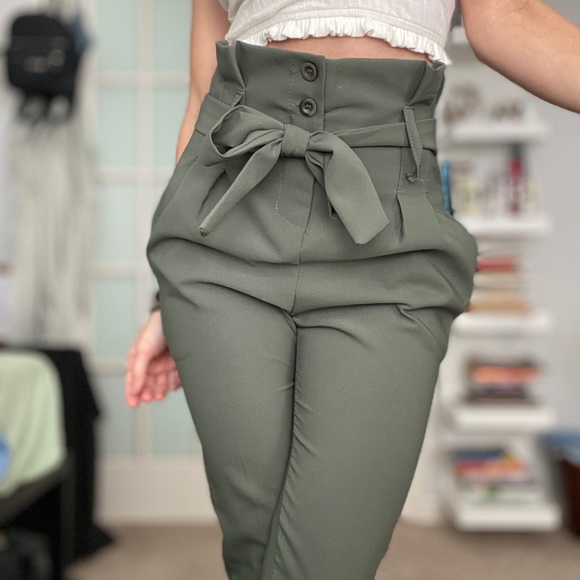Made in Italy | Olive Green Dress Pants - Picture 3 of 11